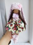 Bábika v podobe Zajac s tmavými vlasmi Hračka pre dievčatko handmade dolls texti