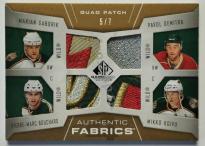 Game Used Authentic Fabrics Quads Patches #AF4-MIN Demitra/Gáborík/Bouchard/Koiv (3/2)