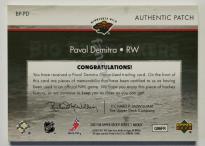 Upper Deck Big Playmakers Patches #BP-PD Pavol Demitra SN 09/10