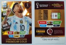 Lionel MESSI PANINI Lionel MESSI PREMIUM GOLD LIMITED EDITION Adrenalyn XL WORLD (4/3)