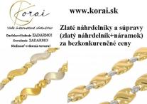 Zlaté náhrdelníky a súpravy (zlatý náhrdelník + zlatý náramok) Korai